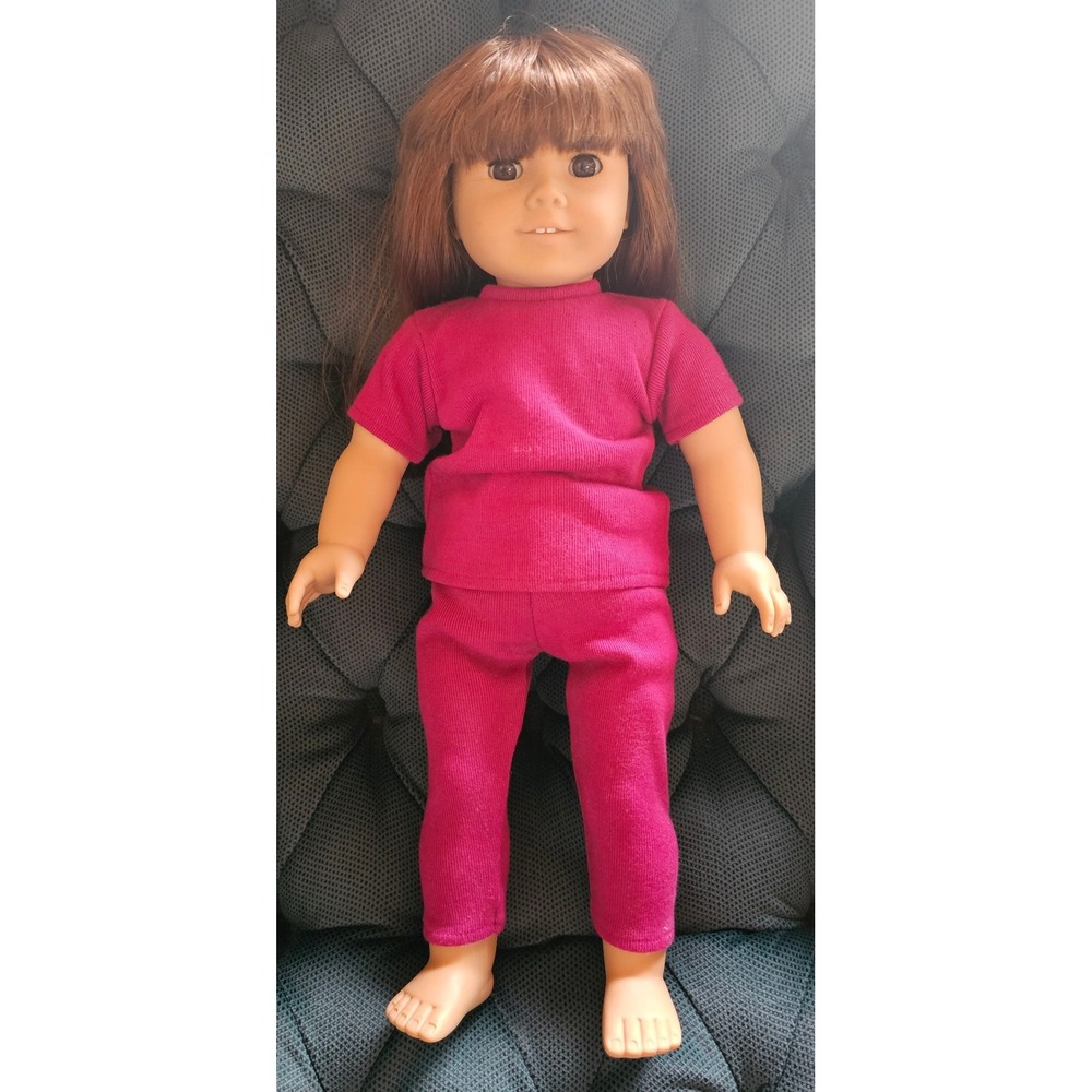 American Girl Samantha Doll Pleasant Company Vintage Brown Hair Magenta Outfit